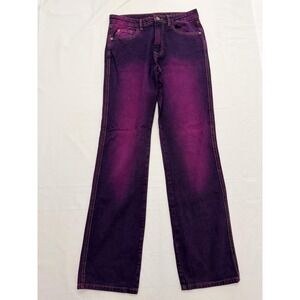 Daisy Street Straight Jeans Womens M Purple Dark Wash High Rise Denim 29x30